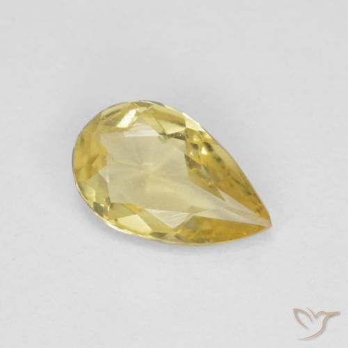Berillo Giallo miele chiaro naturale da 0.59 ct, Forma a pera, VS
