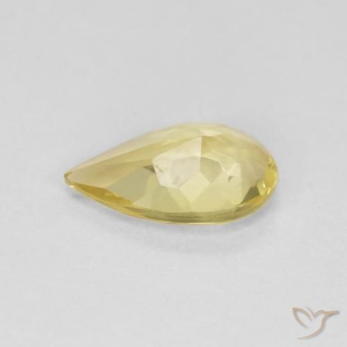 Berillo Giallo miele chiaro naturale da 0.59 ct, Forma a pera, VS