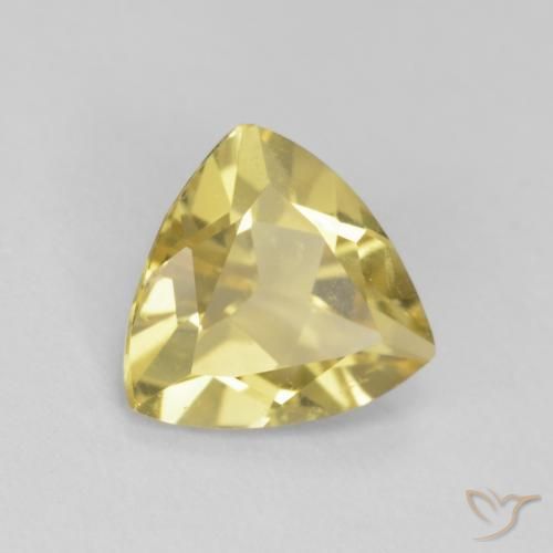 Berillo Giallo di Digione naturale da 0.96 ct, Taglio trillion, VS