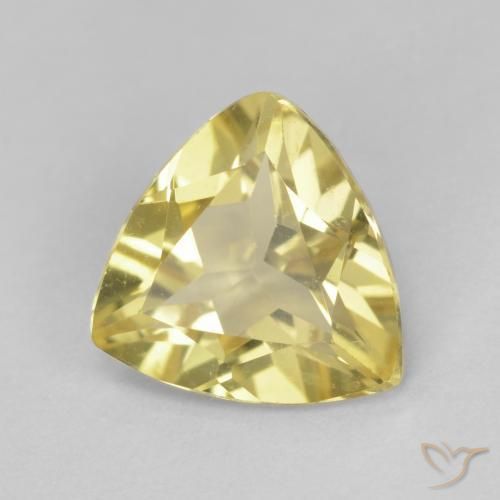Berillo Giallo chiaro naturale da 1.36 ct, Taglio trillion, VS