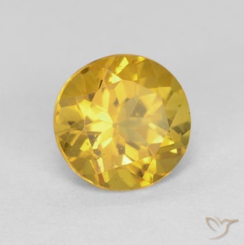 Berillo Giallo intenso naturale da 1.41 ct, Rotondo, VS