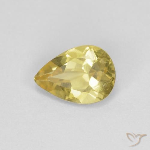 0.62ct Naturale Giallo pallido Berillo, Forma a pera, VS