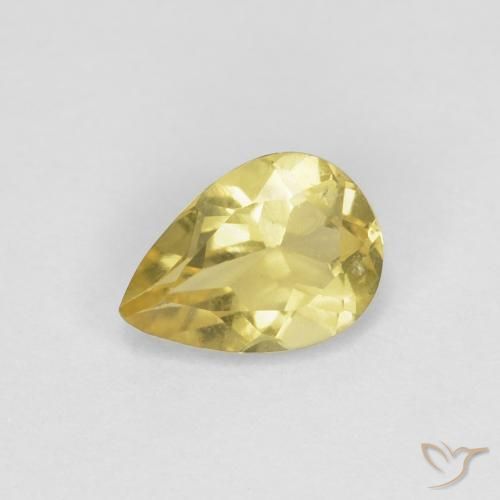 Berillo Giallo pallido naturale da 0.62 ct, Forma a pera, VS
