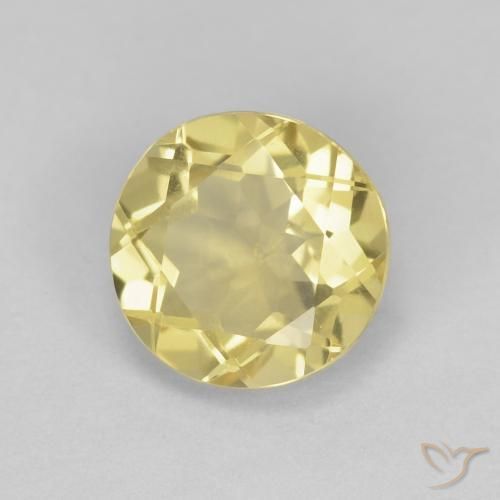 Berillo Giallo terroso naturale da 1.38 ct, Rotondo, VS