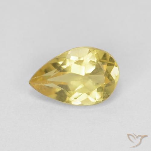 0.85ct Naturale Giallo chiaro Berillo, Forma a pera, VS