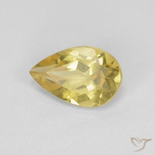 Berillo Giallo chiaro naturale da 0.85 ct, Forma a pera, VS