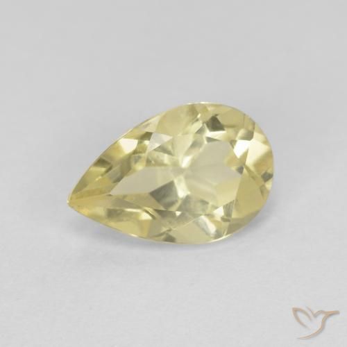 0.84ct Naturale Giallo medio-chiaro Berillo, Forma a pera, VS