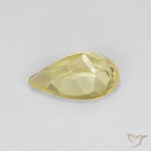 Berillo Giallo medio-chiaro naturale da 0.84 ct, Forma a pera, VS