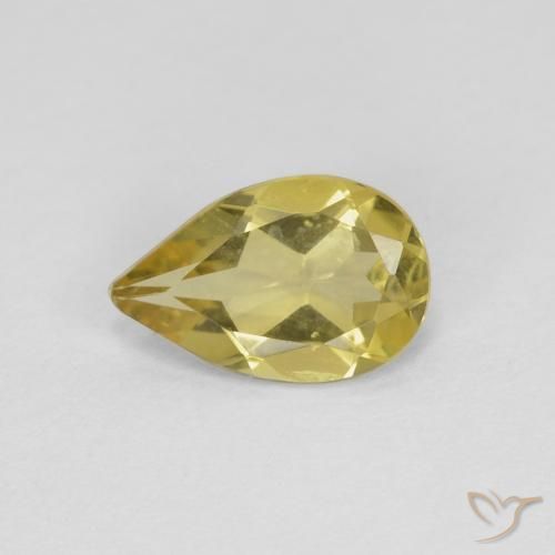 0.62ct Naturale Giallo chiaro Berillo, Forma a pera, VS