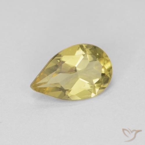 Berillo Giallo chiaro naturale da 0.62 ct, Forma a pera, VS