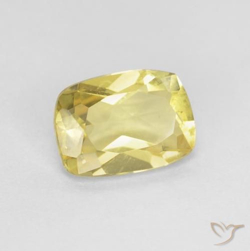 Berillo naturale giallo da 0,75 ct, taglio a cuscino, VS