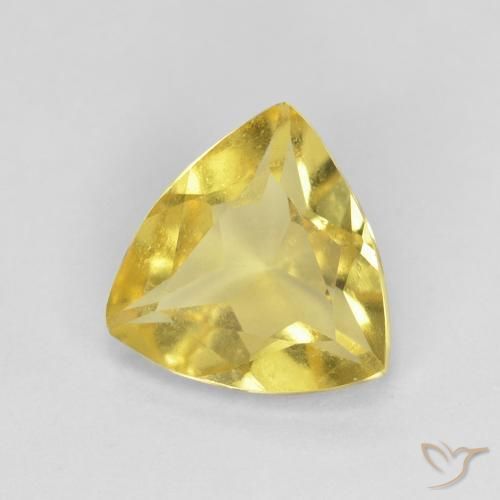 Berillo Giallo chiaro naturale da 1.30 ct, Taglio trillion, VS