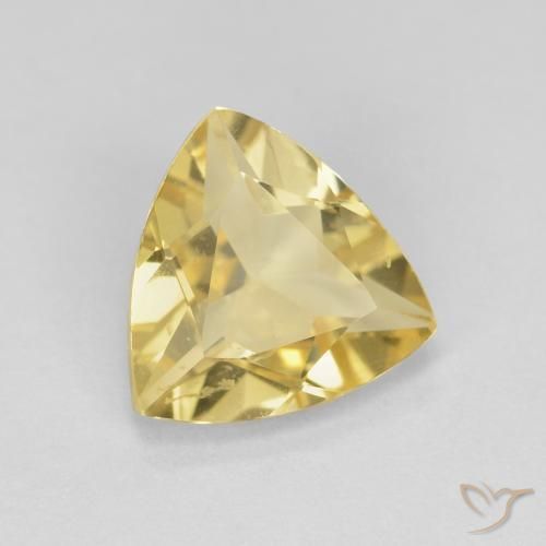 Berillo Giallo dorato chiaro naturale da 1.38 ct, Taglio trillion, VS