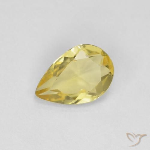 0.50ct Naturale Giallo miele chiaro Berillo, Forma a pera, VS