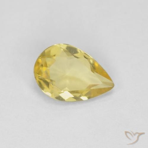 Berillo Giallo miele chiaro naturale da 0.50 ct, Forma a pera, VS