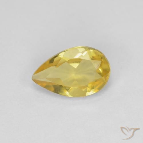 Berillo Giallo dorato chiaro naturale da 0.78 ct, Forma a pera, VVS-VS