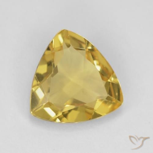 Berillo Giallo medio naturale da 1.83 ct, Taglio trillion, VVS-VS