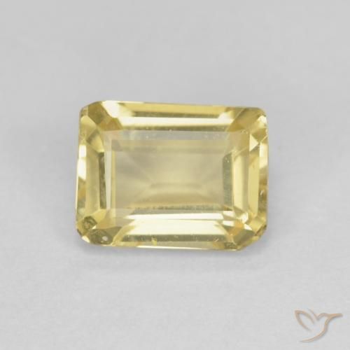 Berillo Giallo Digione molto chiaro naturale da 1.05 ct, Ottagonale / Taglio smeraldo, VVS-VS