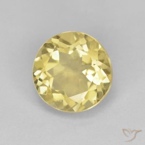 Berillo Giallo chiaro naturale da 1.98 ct, Rotondo, VVS-VS