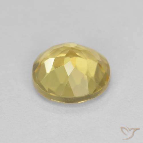 Berillo Giallo chiaro naturale da 1.23 ct, Rotondo, VVS-VS