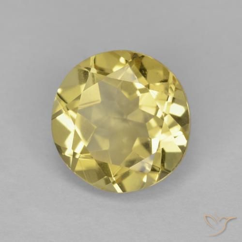 Berillo Giallo chiaro naturale da 1.89 ct, Rotondo, VVS-VS