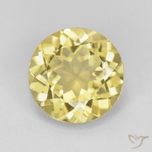 2.35ct Naturale Giallo medio-chiaro Berillo, Rotondo, VVS