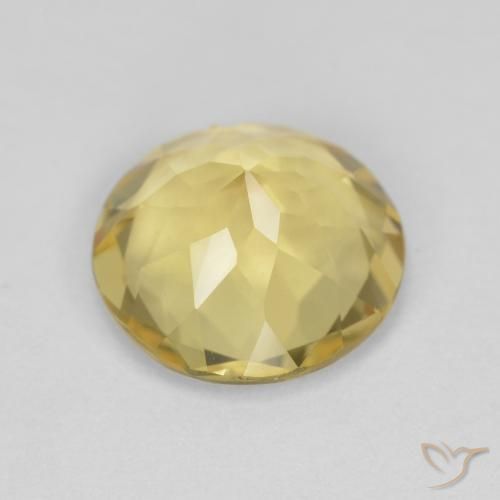 Berillo Giallo medio-chiaro naturale da 2.35 ct, Rotondo, VVS