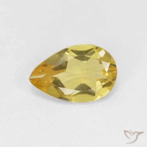 1.02ct Naturale Giallo chiaro Berillo, Forma a pera, VVS