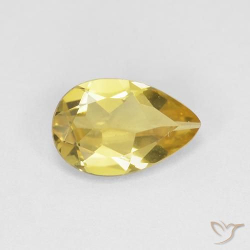 Berillo Giallo chiaro naturale da 1.02 ct, Forma a pera, VVS