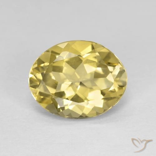 3.00ct Naturale Medium Light-Yellow Berillo, Ovale, VVS