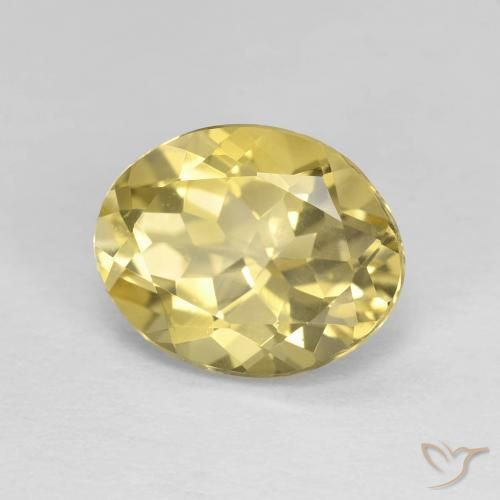 Berillo Medium Light-Yellow naturale da 3.00 ct, Ovale, VVS