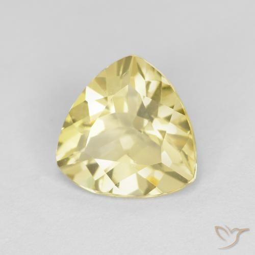 Berillo Giallo medio-chiaro naturale da 1.47 ct, Taglio trillion, VVS