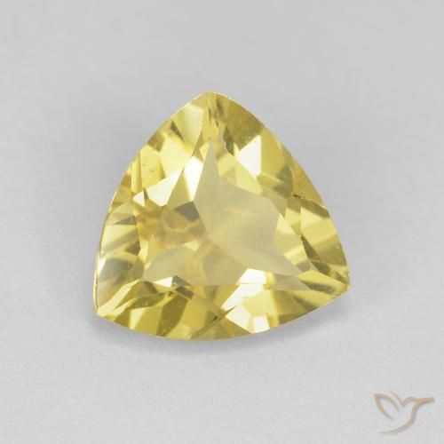 Berillo Giallo medio-chiaro naturale da 1.41 ct, Taglio trillion, VVS