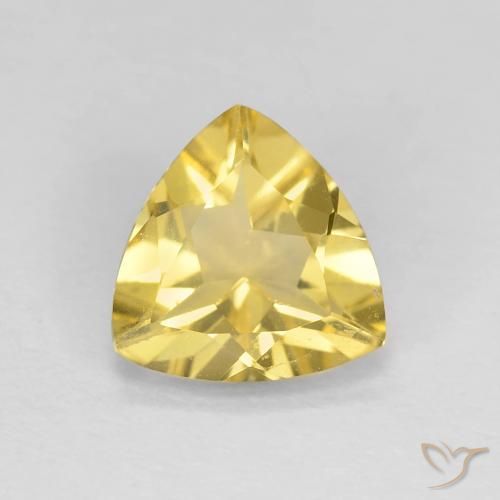 Berillo Giallo Toscana naturale da 1.28 ct, Taglio trillion, VVS-VS