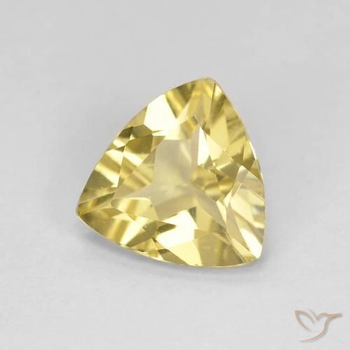 Berillo Giallo Toscana naturale da 1.28 ct, Taglio trillion, VVS-VS