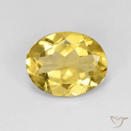 2.87ct Naturale Giallo medio Berillo, Ovale, VVS-VS