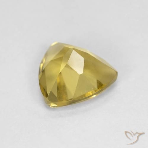 Berillo Giallo medio naturale da 1.08 ct, Taglio trillion, VVS-VS