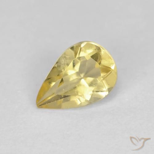 0.61ct Naturale Giallo Toscana Berillo, Forma a pera, VS