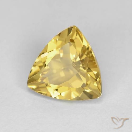 Berillo Oro chiaro naturale da 2.07 ct, Taglio trillion, VVS-VS