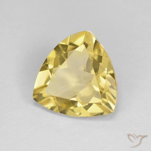 Berillo Oro chiaro naturale da 1.90 ct, Taglio trillion, VVS-VS