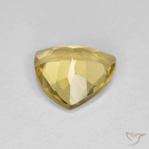 Berillo Oro chiaro naturale da 1.90 ct, Taglio trillion, VVS-VS
