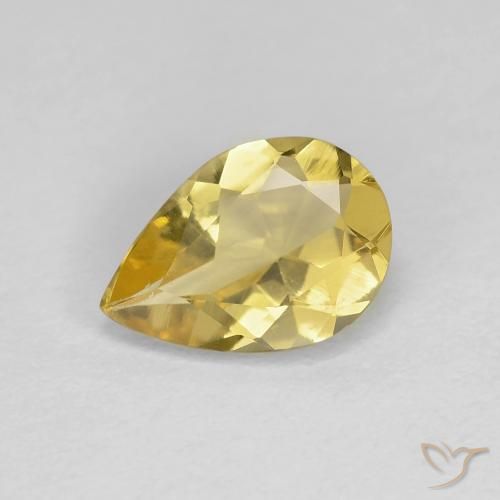 0.98ct Naturale Giallo chiaro Berillo, Forma a pera, VVS-VS