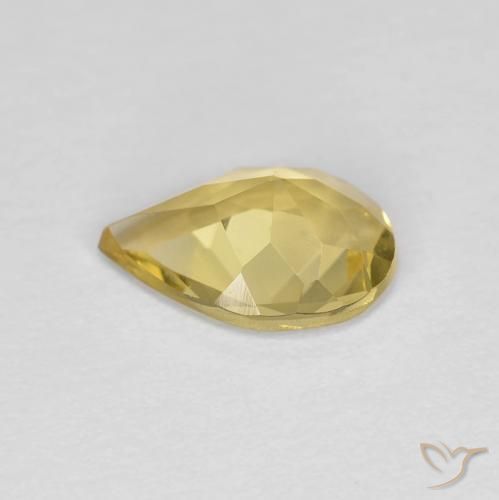 Berillo Giallo chiaro naturale da 0.98 ct, Forma a pera, VVS-VS