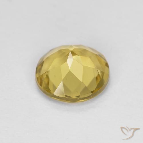 Berillo Giallo dorato chiaro naturale da 1.09 ct, Rotondo, VVS-VS