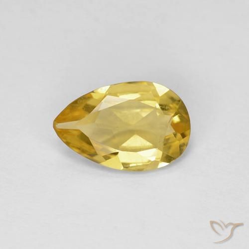 0.85ct Naturale Giallo dorato chiaro Berillo, Forma a pera, VVS-VS
