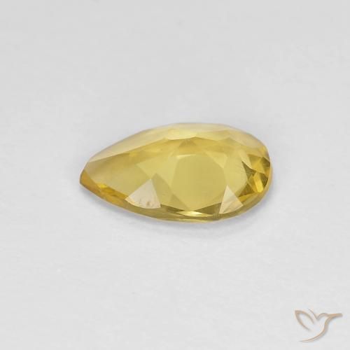 Berillo Giallo dorato chiaro naturale da 0.85 ct, Forma a pera, VVS-VS