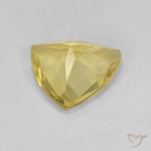 Berillo Giallo terroso naturale da 1.25 ct, Taglio trillion, VVS-VS
