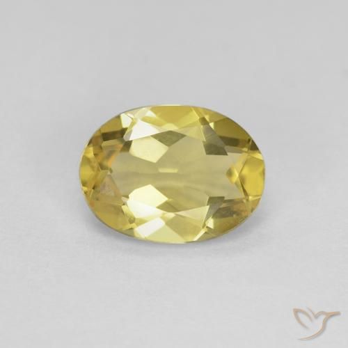 Berillo Giallo medio naturale da 1.58 ct, Ovale, VVS