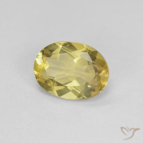 Berillo Giallo medio naturale da 1.58 ct, Ovale, VVS