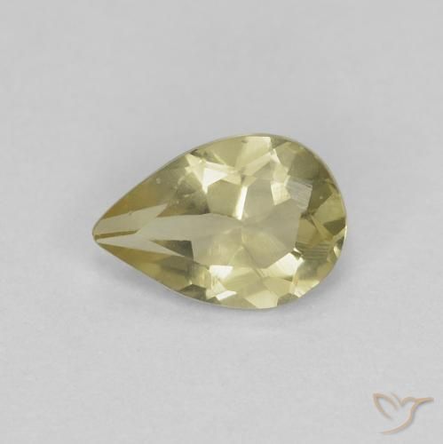 0.48ct Naturale Giallo medio Berillo, Forma a pera, VS
